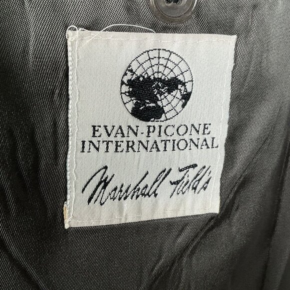 Evan Picone Intnl Suit Men 44 36Wx33L Gray‎ White Chalk Stripe Classic Wool USA - Picture 6 of 16